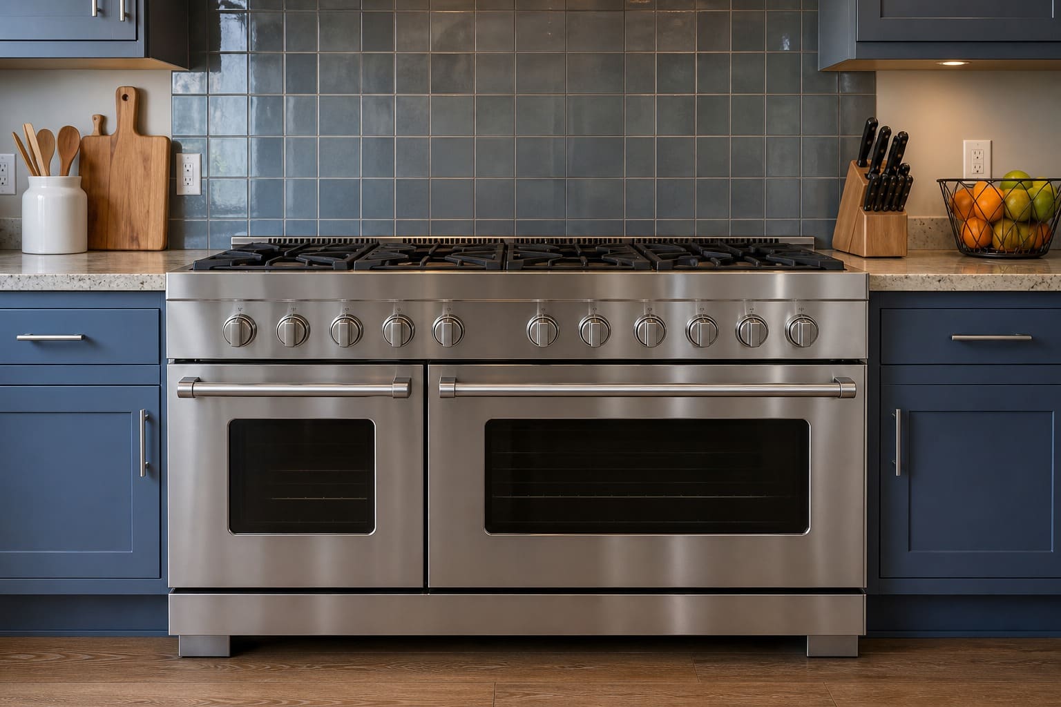Stainless Viking professional range in a Union City kitchen serviced by an independent Tri-City repair team
